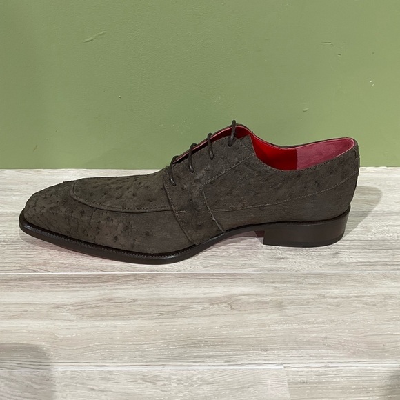 Finnex Italy dress shoes genuine ostrich brown Oxford main image 5